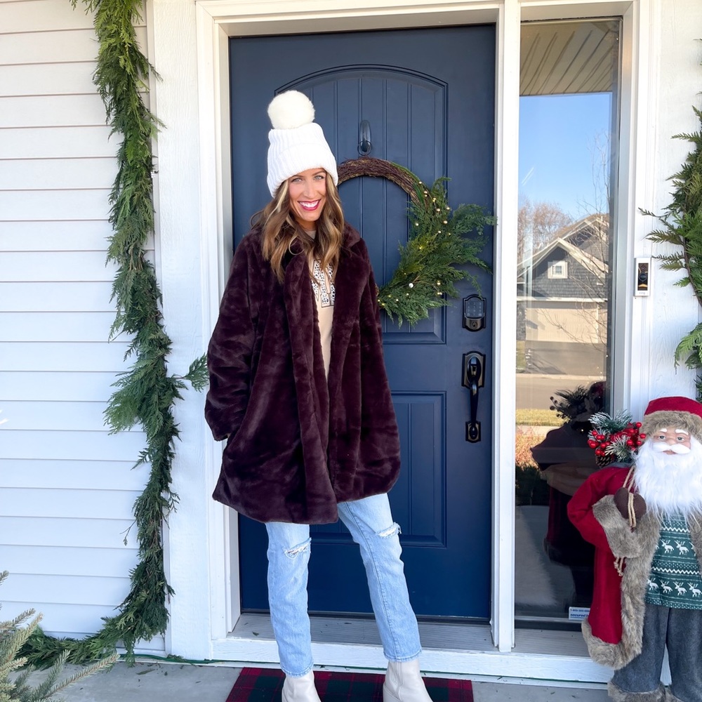 Faux Fur Chocolate Brown Coat